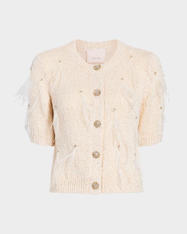 Cinq a Sept Atlas Layered-Cuff Cardigan | Neiman Marcus