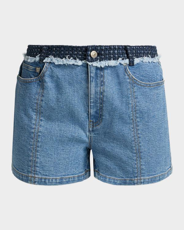 Cinq à Sept Ceil Crochet Denim Shorts | Neiman Marcus