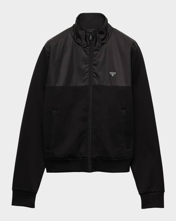 Prada Men's Technical Fabric Zip Track Jacket | Neiman Marcus