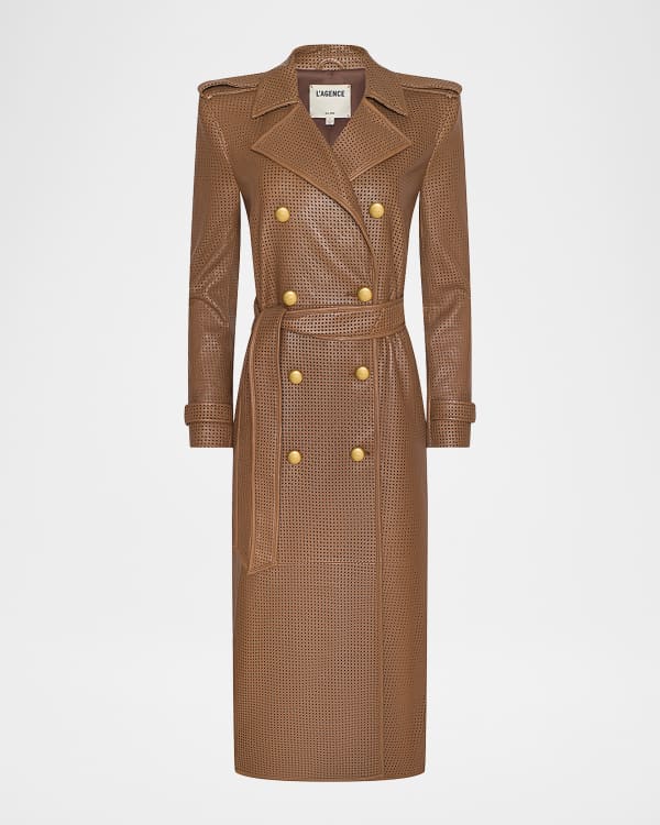 EMPORIO ARMANI｜Tecno Line ロングコート TG48 Emporio Armani Belted Technical Cotton Trench Coat | Neiman Marcus