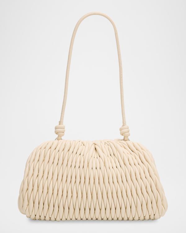 THEMOIRE Tia Micro Woven Vegan Fabric Clutch Bag | Neiman Marcus