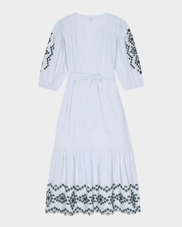Rails France Solid Poplin Jersey Midi Dress | Neiman Marcus