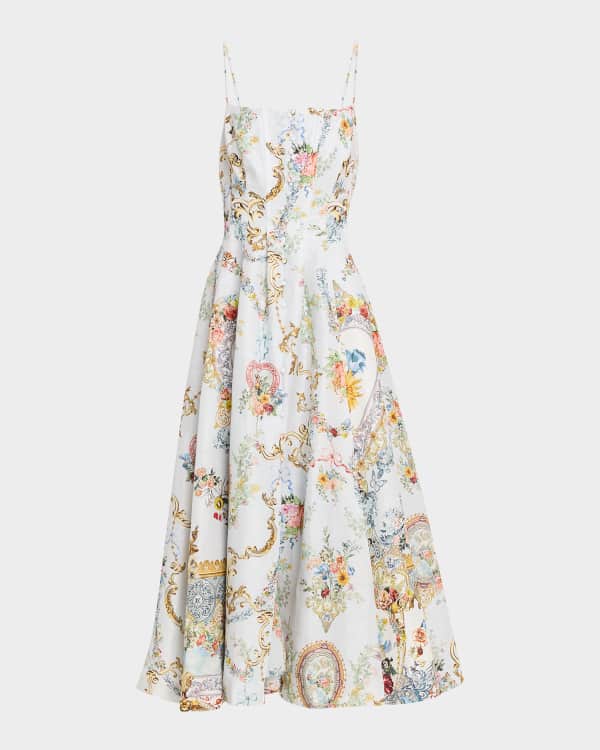 Camilla Daisy Chains Tiered Maxi Shirtdress | Neiman Marcus