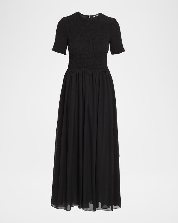Emporio Armani Zip-Front Milano Jersey Midi Dress | Neiman Marcus
