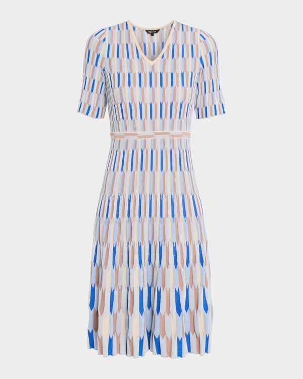 misook fit and flare dress Fit-and-Flare Crepe de Chine Midi Dress