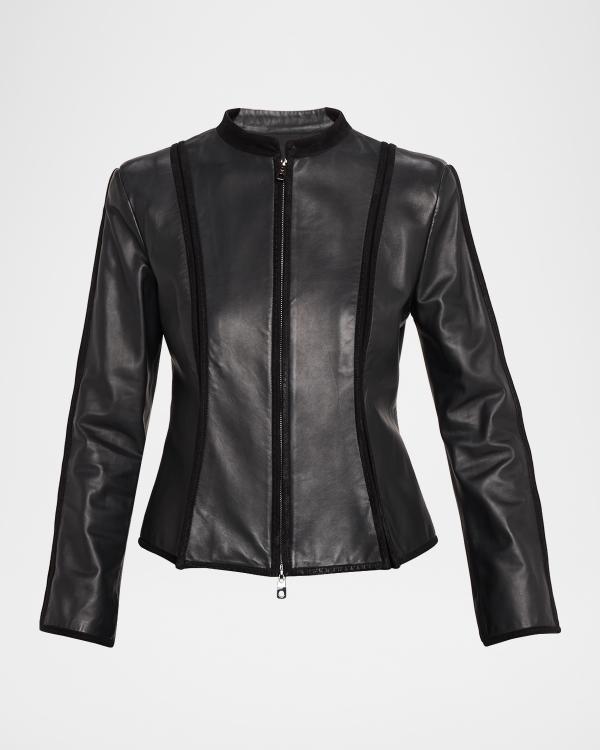 Emporio Armani Single-Button Leather Jacket | Neiman Marcus