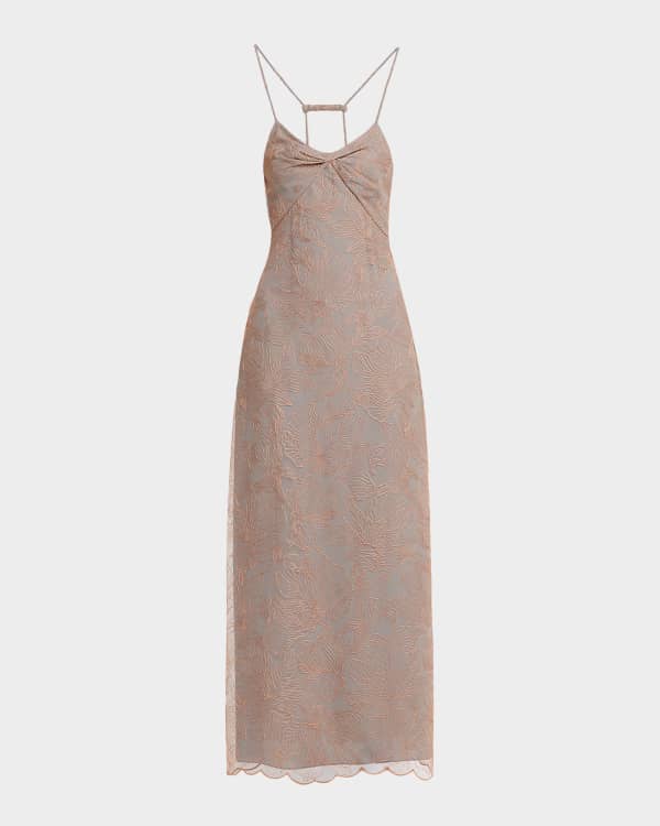 Emporio Armani Button-Down Linen Chambray Maxi Dress | Neiman Marcus
