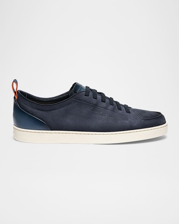 Santoni Men's Low-Top Leather Sneakers | Neiman Marcus