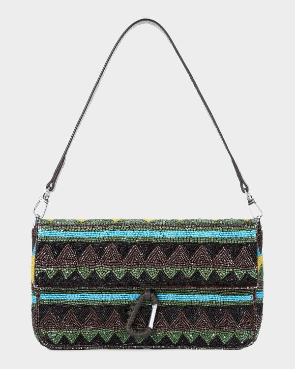 STAUD Timmy Shark Beaded Shoulder Bag | Neiman Marcus