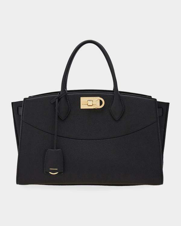 FERRAGAMO Star Triple Zip Leather Top-Handle Bag | Neiman Marcus