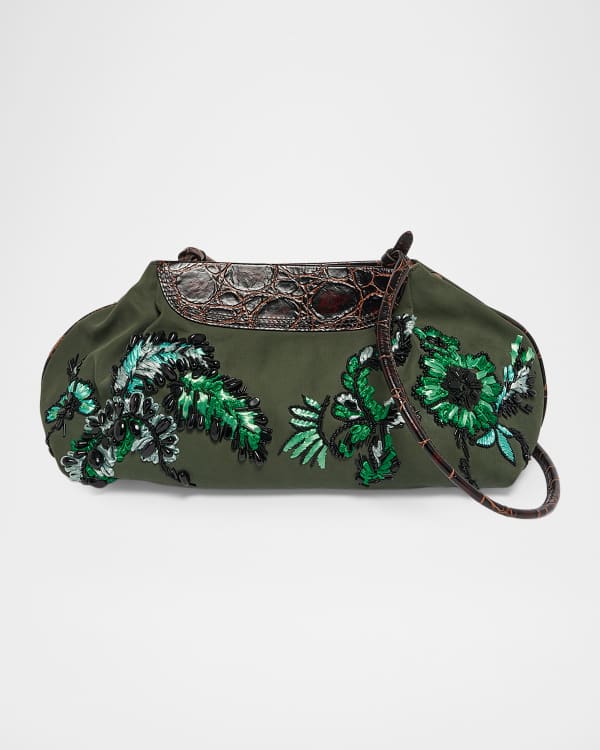 Dries Van Noten Metallic Leather Knot Clutch Bag | Neiman Marcus