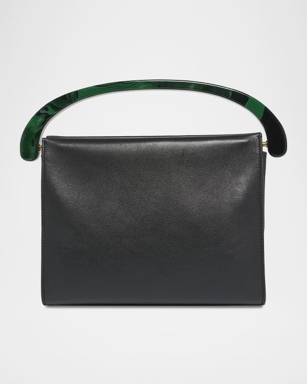 Dries Van Noten Crisp Metallic Leather Top-Handle Bag | Neiman Marcus