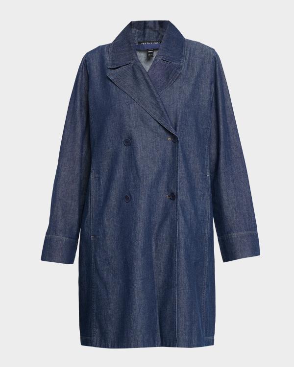 Eileen Fisher Stand-Collar Windowpane Luxe Alpaca Coat | Neiman Marcus