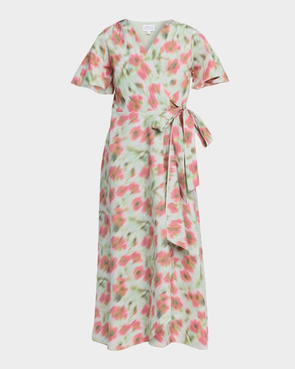 english factory striped midi dress Striped Smocked Midi Dress