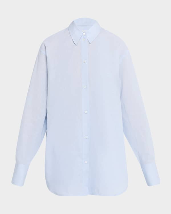 Toteme Summer Striped Cotton Button-Down Shirt | Neiman Marcus