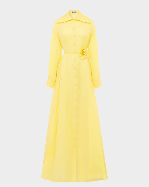 LEO LIN Camilla Sleeveless Draped Trapeze Gown | Neiman Marcus