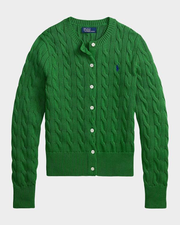 Polo Ralph Lauren Cable-Knit Cropped Cardigan | Neiman Marcus