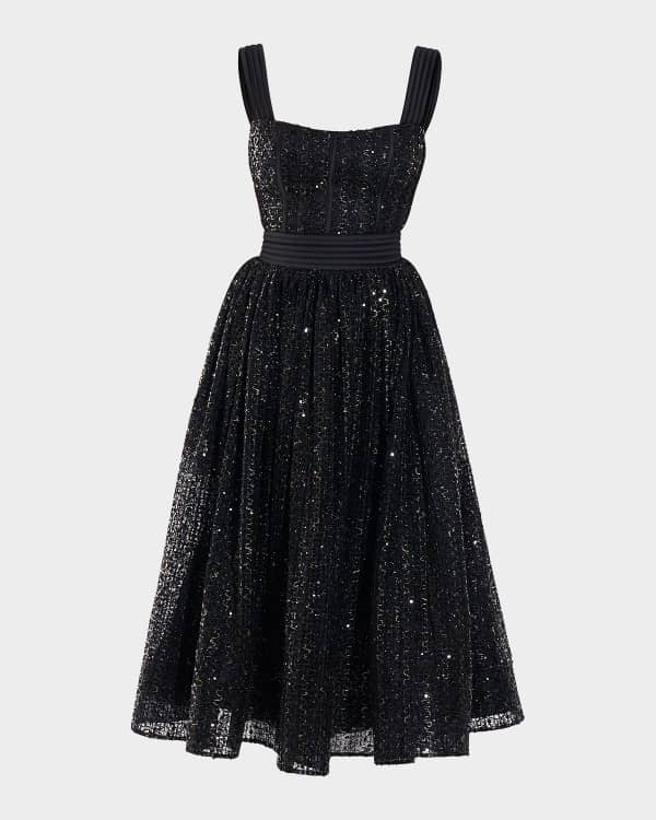 retrofete black sequin dress Jersey Short Dress | Black Shift Dress with Sleeves main image 1