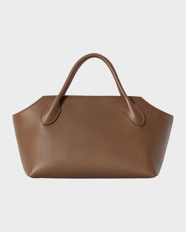 THE ROW Soft Margaux 12 Top Handle Bag in Saddle Leather | Neiman