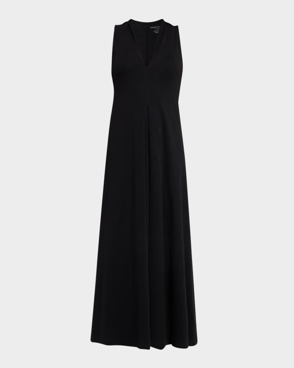 Emporio Armani Sleeveless Flared Crepe Midi Dress | Neiman Marcus