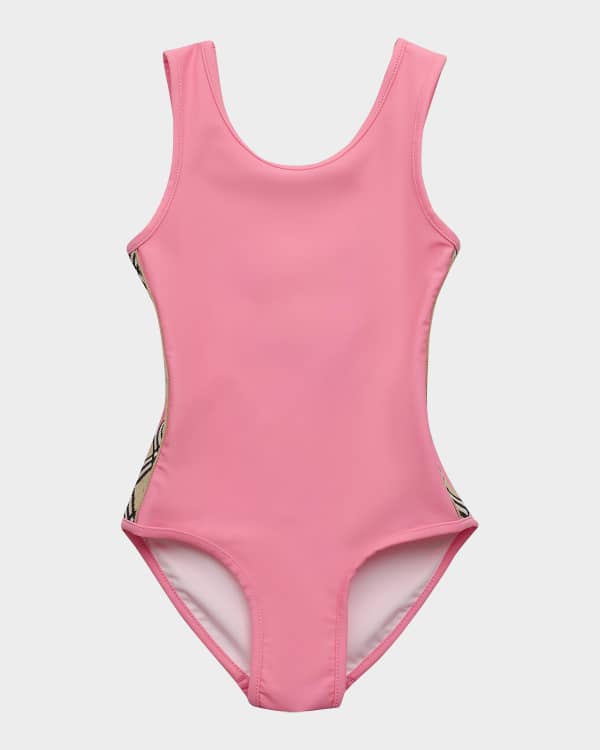 Burberry Girl's Liana Icon Stripe Two-Piece Bikini Set, Size 3-14