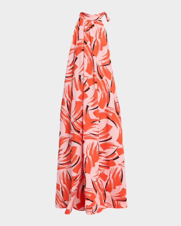 Essentiel Antwerp Fotshot Neck-Tie Floral Sleeveless Halter Maxi Dress |  Neiman Marcus