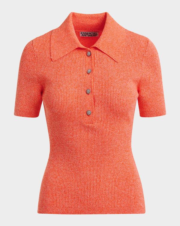 トップス 3.1 PHILLIP LIM L/S KNIT POLO SHIRT XS 3.1 Phillip Lim Long-Sleeve Patchwork Polo Shirt | Neiman Marcus