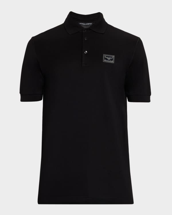 CASABLANCA Men's Merino Wool Diagonal Knit Quarter-Zip Tennis Polo