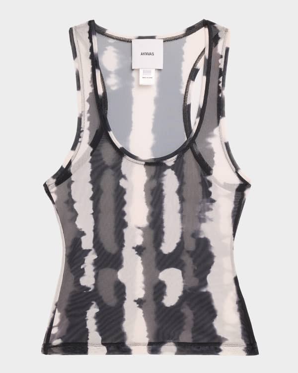 Jean Paul Gaultier Newspaper-Print Cotton Ribbed Tank Top | Neiman