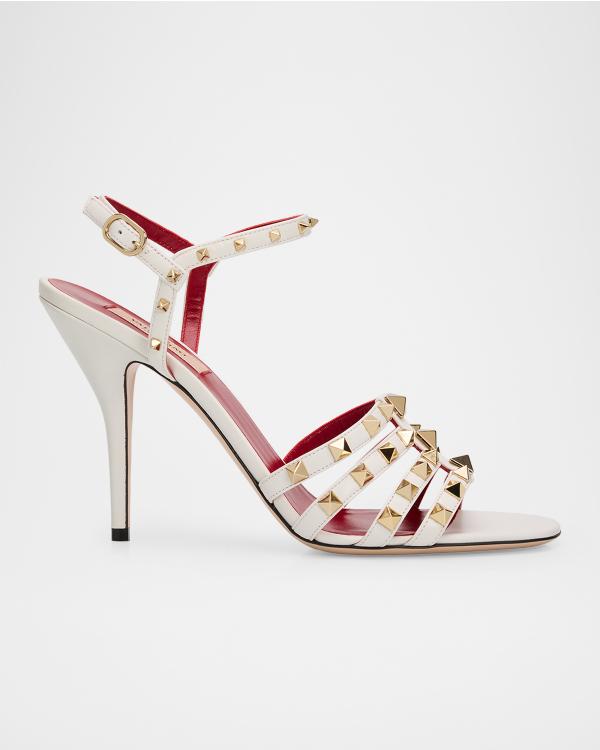 Valentino Garavani 100mm Cherryfic Leather Ankle-Strap Sandals
