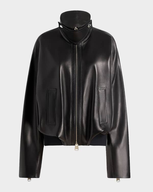 Michael Kors Collection Washed Leather Bomber Jacket | Neiman Marcus