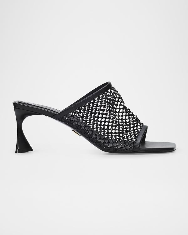 Stella McCartney 65mm Elsa Metallic Sandals | Neiman Marcus