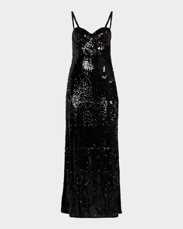 bias cut silk sequin dress L'AGENCE Sayla Bias-Cut Gown Formal dress Dress style:CORSET + A-LINE TULLE SKIRT WITH SLIT women's cardigan Simple Creamy Gorgonzola Dressing Measurements are taken from