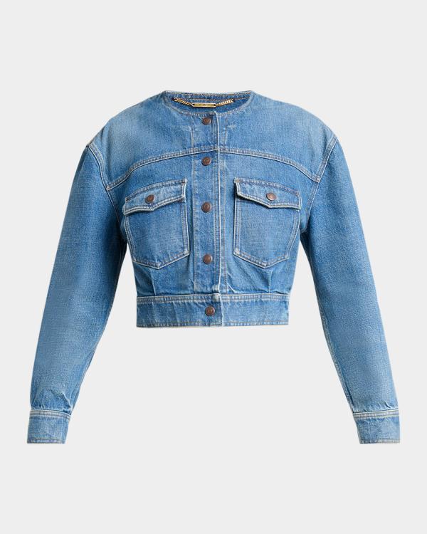 Balmain Two-Pocket Denim Jacket | Neiman Marcus