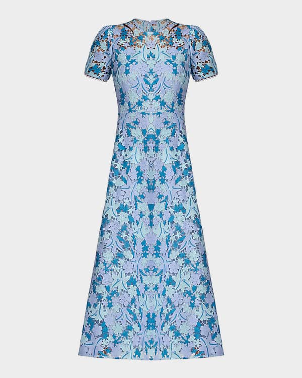 Bronx and Banco Courtney Blanc Bow-Front Lace Mini Dress | Neiman Marcus