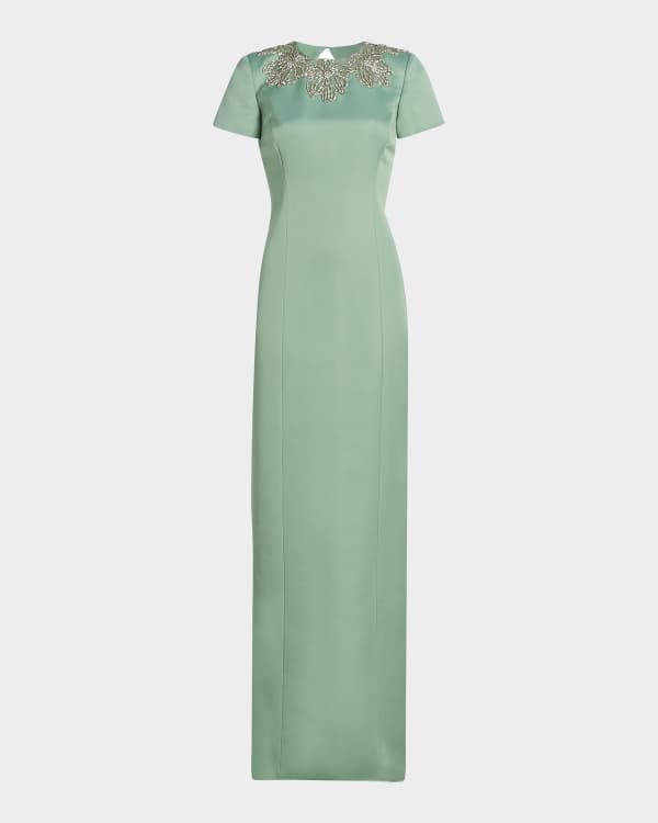 Halston Oyster Draped Strapless Chiffon Gown | Neiman Marcus