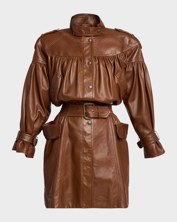 Chloe Faux Fur Sleeves Leather Bomber Jacket | Neiman Marcus