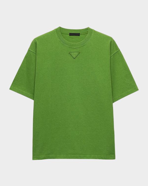 Prada Men's Technical Cotton Zip-Up Shirt | Neiman Marcus