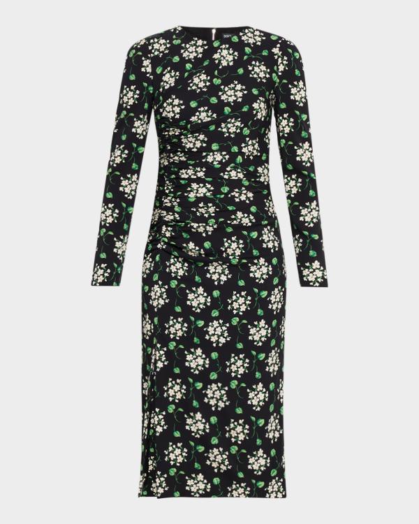 Dolce&Gabbana Floral Tie One-Shoulder Charmeuse Midi Dress