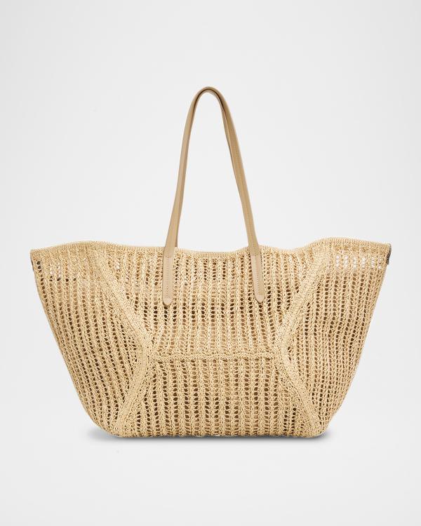 LOEWE x Paula's Ibiza Medium Puzzle Fold Tote Bag in Raffia with