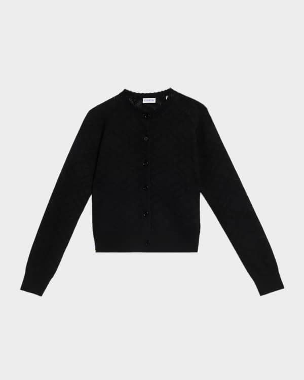 Burberry Palena TB-Monogram Wool-Cashmere Cardigan | Neiman Marcus