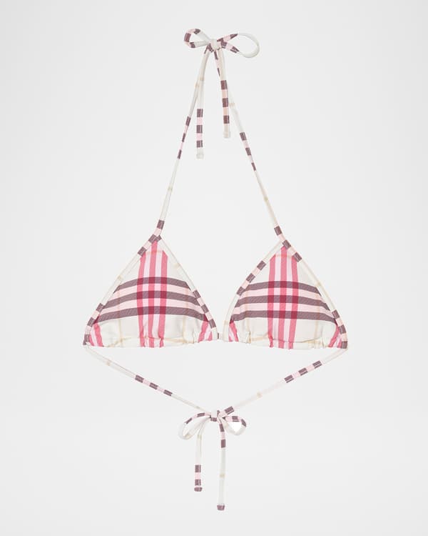 Burberry x Hunza G Tyler Check-Trim Two-Piece Swimsuit | Neiman Marcus