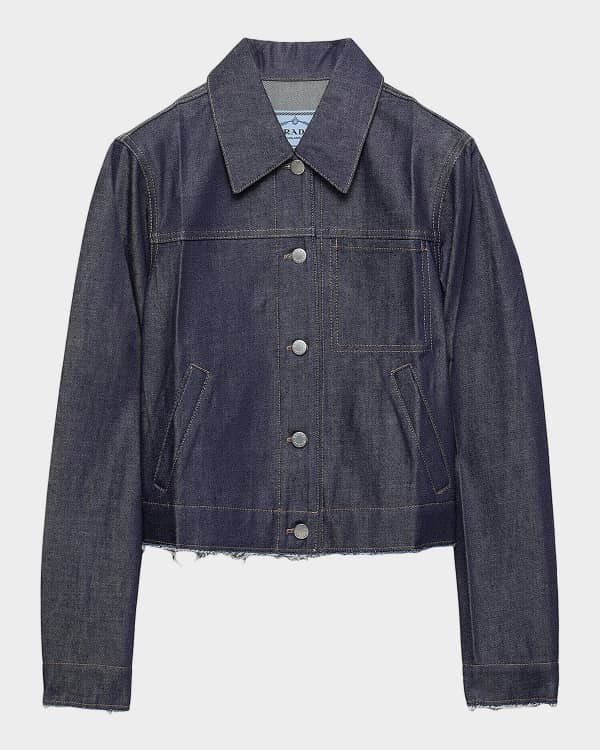 Prada Washed Denim Blouson Jacket | Neiman Marcus