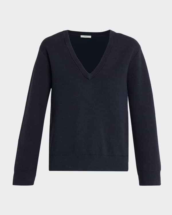 Veronica Beard Diora Stripe V-Neck Sweater | Neiman Marcus
