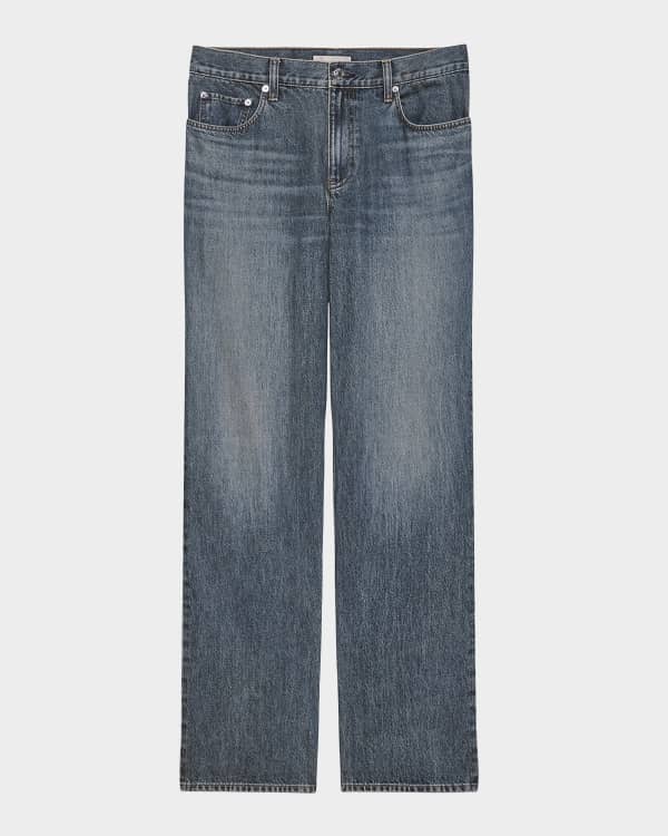 Helmut Lang Men's Slim-Fit Flocked Denim Jeans | Neiman Marcus