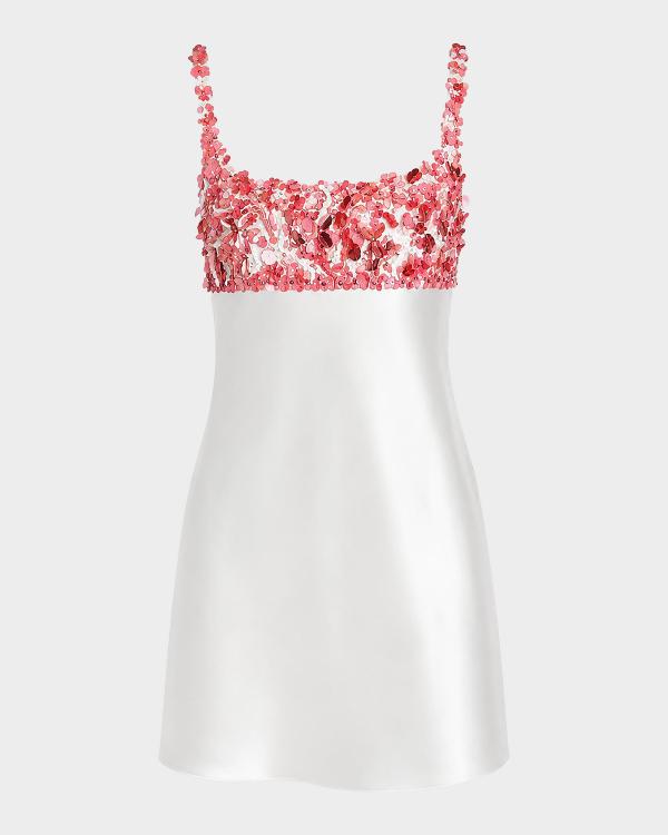Retrofête Stevie Crystal-Trim Denim Shift Dress