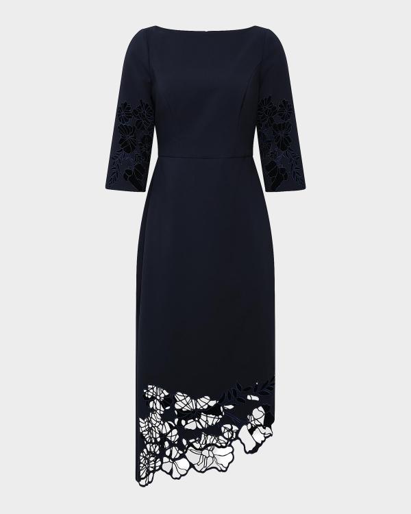 teri jon cocktail dresses Rickie Freeman for 3D Lace High-Low Dress 20250408 Featuring elbow sleeves Convertible Maxi Dress - Floral dress Select Pant Waist Size:31