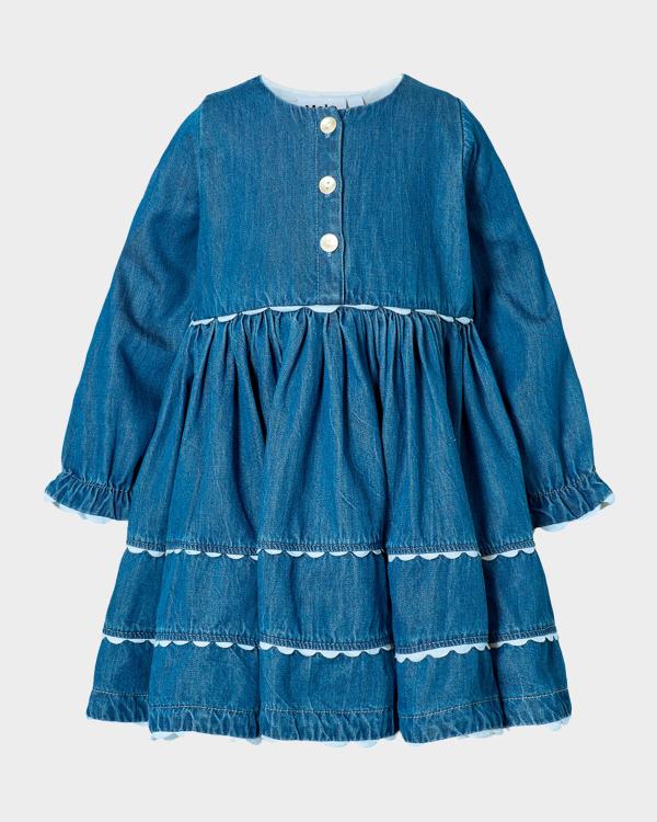 Zimmermann Girl's Awaken Embroidered Denim Dress, Size 1-12
