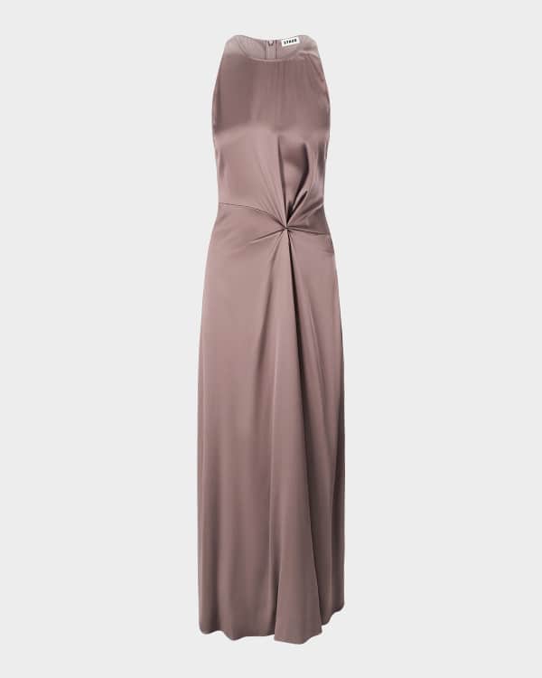 Hutch Julia Ruched Animal-Print Mesh Maxi Dress | Neiman Marcus