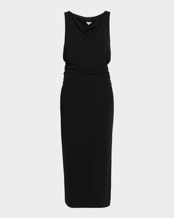 knee length ribbed dress Baltic Born Womens Marika Ribbed Dress | Camel + Black Stripe main image 0